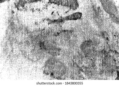 Grunge Textur aus alten, verschmutzten Stoffen. Einfarbiger Stoffhintergrund mit Flecken, Lärm und Grau. Vorlage überlagern. Vektorgrafik