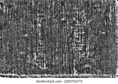 Grunge texture of an old worn binding. Abstract monochrome background of a worn, careless surface. Vector illustration. Overlay template.