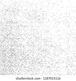 Grunge Texture on White Background, Abstract Dotted Vector, Halftone Scratch, Rough Monochrome Design