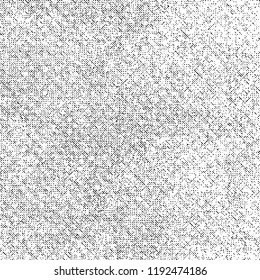 Grunge Texture on White Background, Abstract Dotted Vector, Halftone Overlay Monochrome Design