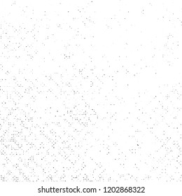 Grunge Texture on White Background, Abstract Dotted Vector, Halftone Dust Monochrome Design