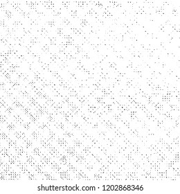 Grunge Texture on White Background, Abstract Dotted Vector, Dust Halftone Monochrome Design