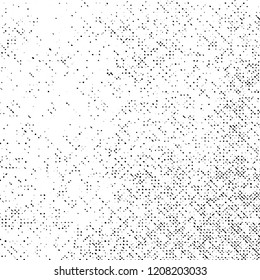 Grunge Texture on White Background, Black Abstract Dotted Vector, Halftone Overlay Design