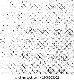 Grunge Texture on White Background, Black Abstract Rough Vector, Halftone Dotted Scratch