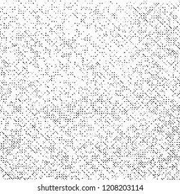 Grunge Texture on White Background, Black Abstract Rough Vector, Halftone Dotted Design