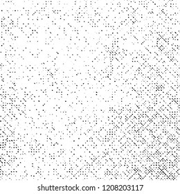 Grunge Texture on White Background, Black Abstract Dotted Vector, Halftone Scratch Monochrome