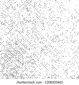 Grunge Texture on White Background, Black Abstract Dotted Vector, Halftone Grungy Monochrome