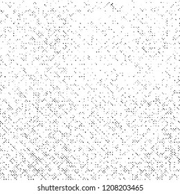 Grunge Texture on White Background, Black Abstract Dotted Vector, Monochrome Halftone Grungy
