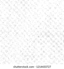 Grunge Texture on White Background, Black Abstract Dotted Vector, Halftone Dust Monochrome Design