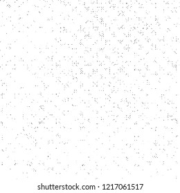 Grunge Texture on White Background, Black Abstract Dotted Vector, Halftone Monochrome Design