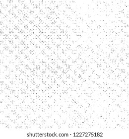 Grunge Texture on White Background, Black Abstract Dotted Vector, Monochrome Halftone Rough