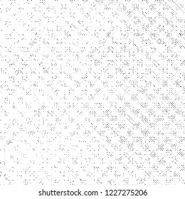 Grunge Texture on White Background, Black Abstract Dotted Vector, Monochrome Halftone Rough