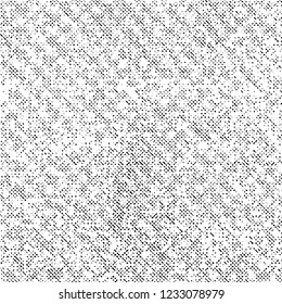 Grunge Texture on White Background, Black Abstract Dotted Vector, Halftone Rough Design