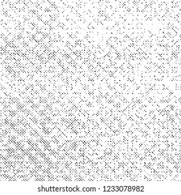 Grunge Texture on White Background, Black Abstract Dotted Vector, Halftone Overlay Monochrome