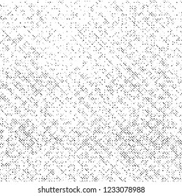 Grunge Texture on White Background, Black Abstract Dotted Vector, Halftone Overlay Design