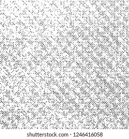 Grunge Texture on White Background, Black Abstract Dotted Vector, Halftone Grungy Design