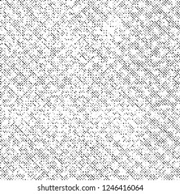 Grunge Texture on White Background, Black Abstract Dotted Vector, Halftone Dust Monochrome Design