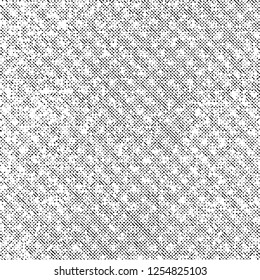 Grunge Texture on White Background, Black Abstract Rough Vector, Halftone Dotted Design