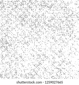 Grunge Texture on White Background, Black Abstract Dotted Vector, Halftone Overlay, Rough Design