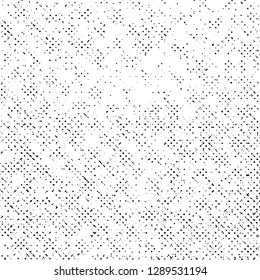 Grunge Texture on White Background, Black Abstract Dotted Vector, Halftone Overlay Design