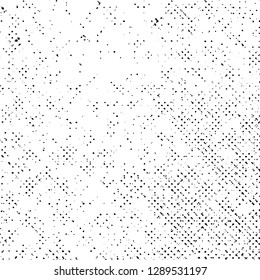 Grunge Texture on White Background, Black Abstract Dotted Vector, Halftone Grungy Monochrome