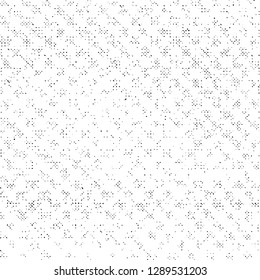 Grunge Texture on White Background, Black Abstract Dotted Vector, Halftone Dust Monochrome