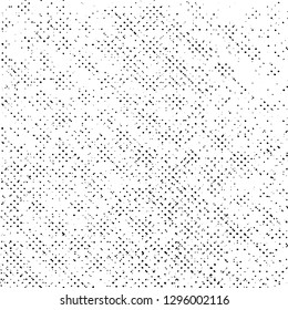 Grunge Texture on White Background, Black Abstract Rough Vector, Halftone Dotted Scratch