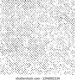 Grunge Texture on White Background, Black Abstract Dotted Vector, Monochrome Halftone Scratch