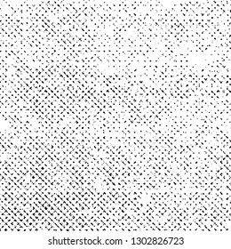 Grunge Texture on White Background, Black Abstract Dotted Vector, Halftone Dust Monochrome