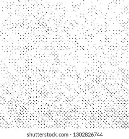 Grunge Texture on White Background, Black Abstract Dotted Vector, Halftone Overlay, Rough Design