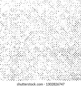 Grunge Texture on White Background, Black Abstract Dotted Vector, Halftone Rough Design