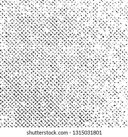 Grunge Texture on White Background, Monochrome Halftone Scratch, Black Abstract Dotted Vector