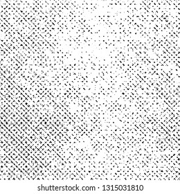 Grunge Texture on White Background, Dotted Scratch Monochrome, Black Abstract Rough Vector