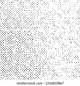 Grunge Texture on White Background, Halftone Scratch Monochrome, Black Abstract Dotted Vector