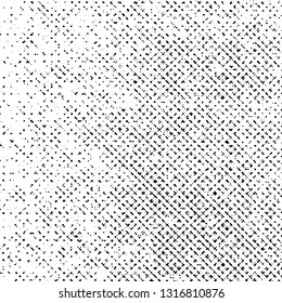 Grunge Texture on White Background, Monochrome Halftone Rough, Black Abstract Dotted Vector
