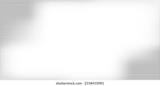 Grunge texture on white background. Halftone gradient . Retro pixelated backdrop. Vector illustration .