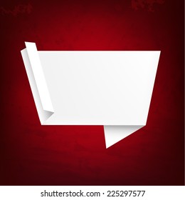 Grunge Texture With Origami Banner With Gradient Mesh, Vector Illustration