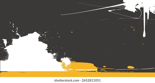 fundo de sobreposição de textura grunge. Textura grunge monocromática. Preto e branco amarelo arte grunge fundo, Pincel vetor Traçado, padrão grunge, elemento artpaint, art.eps8