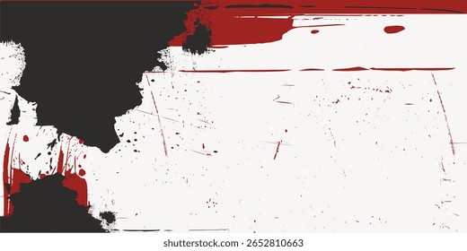 fundo de sobreposição de textura grunge. Vermelho Preto e branco arte grunge fundo, textura grunge monocromática. Pincel de vetor Traçado, padrão grunge, gart paint element.eps8