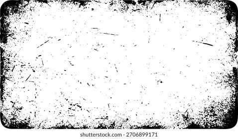 Superposición de textura grunge con borde angustiado, Vector de efecto de rayado de película vintage abstracto