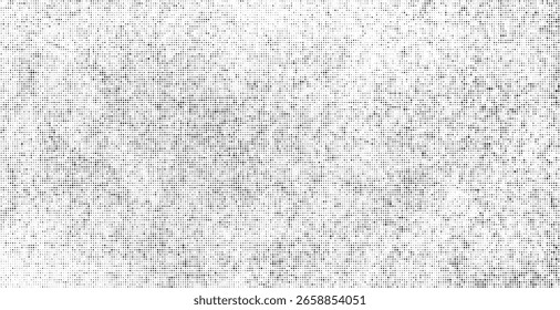 Textura Em Quadrinhos Pretos Sobre Fundo Branco. Papel Antigo. Fundo Futurista Pontilhado Moderno. Esmaecer Sobreposição de Ruído. Meio Tom De Poeira. Padrão de Grunge de parede abstrata. Ilustração vetorial, EPS 10.