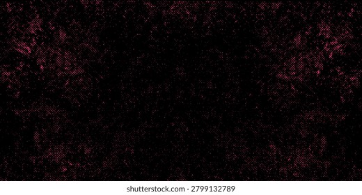 Grunge texture with pink paint splashes and scratches on a black background. Abstract distressed surface design for posters, banners, and digital art.