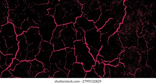 Grunge texture with pink paint splashes and scratches on a black background. Abstract distressed surface design for posters, banners, and digital art.