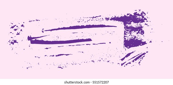 Grunge texture. Purple brush on pink. Vector template. Urban Background. Dust Overlay Distress Grain. Hand drawn illustration. Abstract shape for your design or scrapbook. 