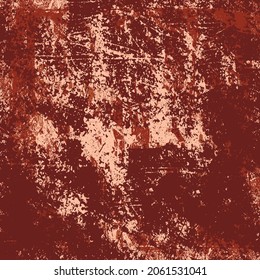 The grunge texture is red and yellow. Abstract color background. Vector template of a scratched colored board