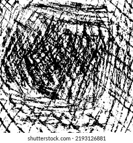 Textura gruesa de textura áspera. Burlap, taparrabos. Fondo abstracto duro. Incomprensible, esbozado con trazos incomprensibles. Ilustración vectorial. Plantilla de superposición.