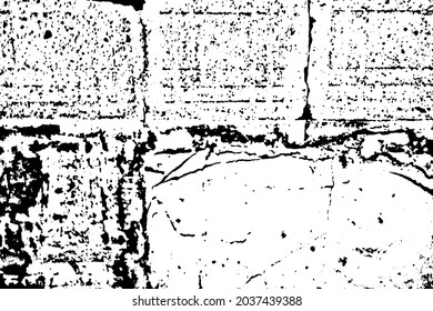 The grunge texture of a rough concrete surface from under old tiles. Texture with noise, grit and dirt. Vector illustration. Overlay template.