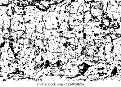 Die Grunge-Struktur ist rau mit Schmutz, Flecken, Lärm und Grill. Vektorgrafik. Vorlage überlagern.