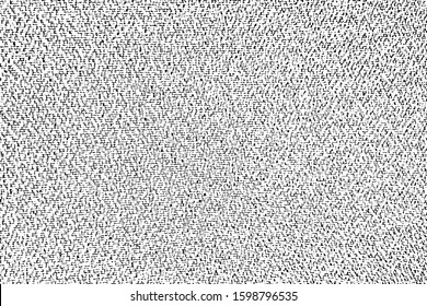 Grunge Textur der rauen Oberfläche mit Korn, Rauschen. Abstrakter Stoffhintergrund mit kleinen Punkten. Vektorillustration. Vorlage überlagern.