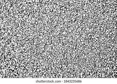 Grunge la textura de la superficie áspera con ruido, grano y guijarros. Pequeños escombros. Piedras pequeñas, partículas aleatorias. Ilustración vectorial. Plantilla de superposición.